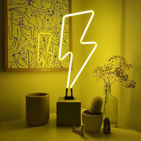 Neon  Concrete Base  - Lightning Bolt