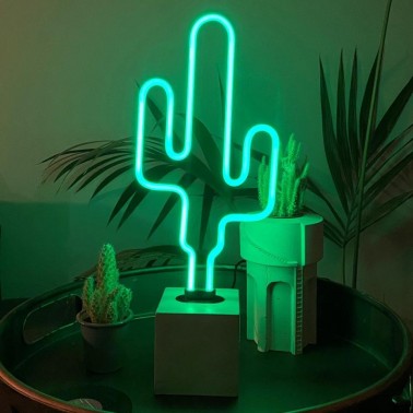 Neon  Concrete Base  - Cactus