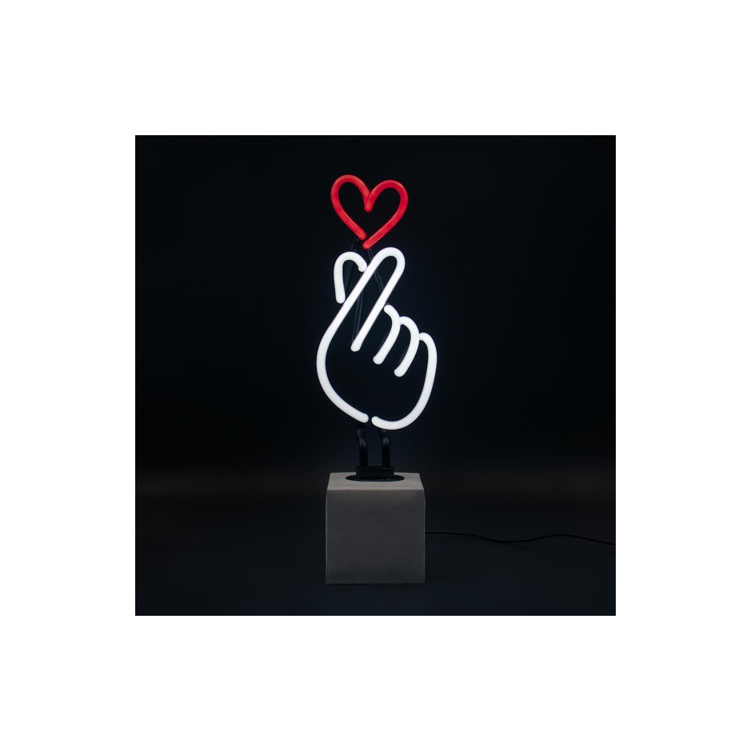 Neon  Concrete Base  - Finger Heart