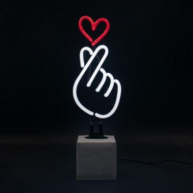 Neon  Concrete Base  - Finger Heart