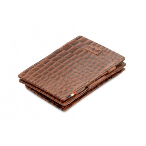 Billetera Mágica Cavare Coin Pocket Croco Brown