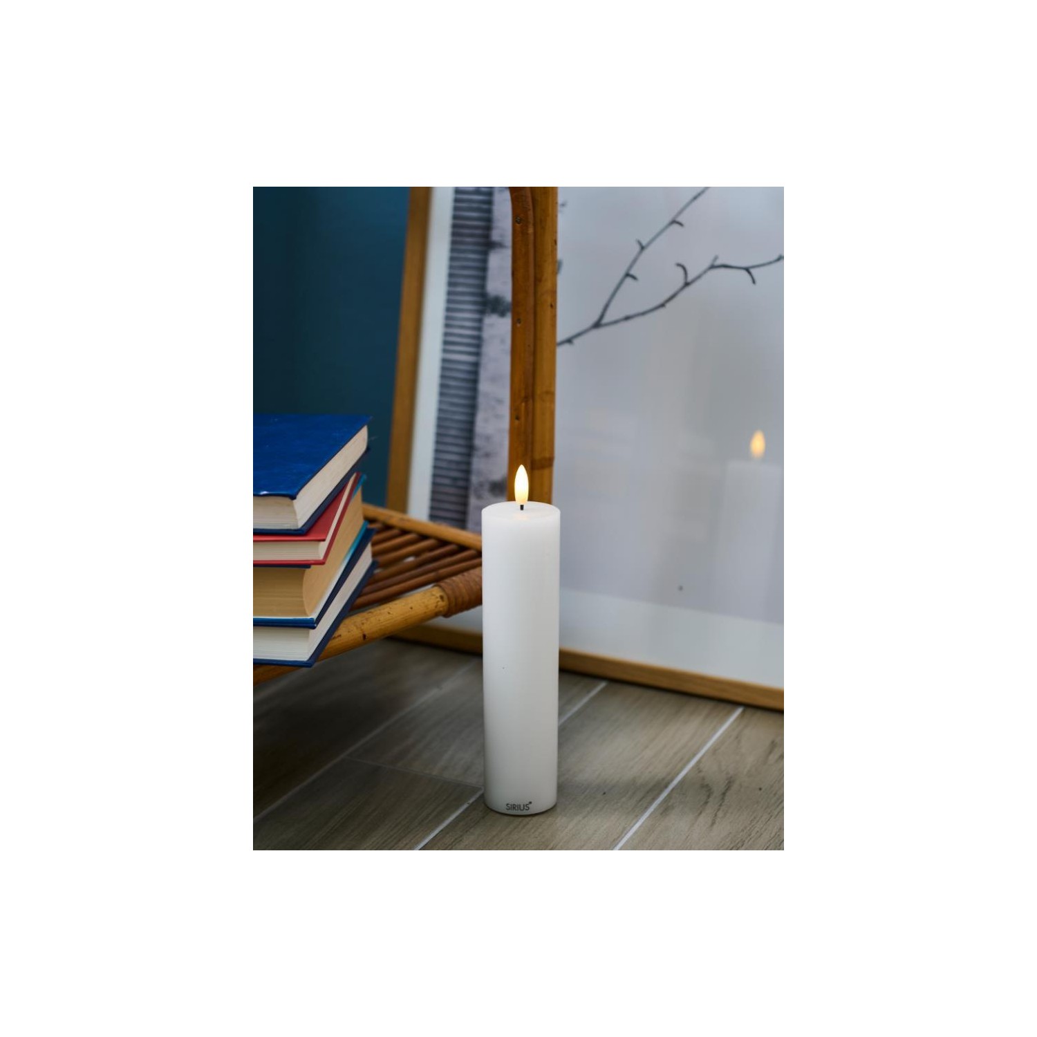 Vela Sirius Sille Ø5xH20cm Blanca