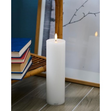 Vela Led Sirius Sille Ø7 5x25cms Blanco