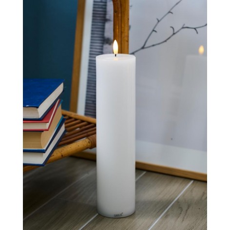 Vela Led Sirius Sille Ø7 5x30cms Blanco