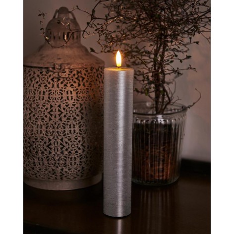 Vela Led Sirius Sille Ø 5x25cms Plata