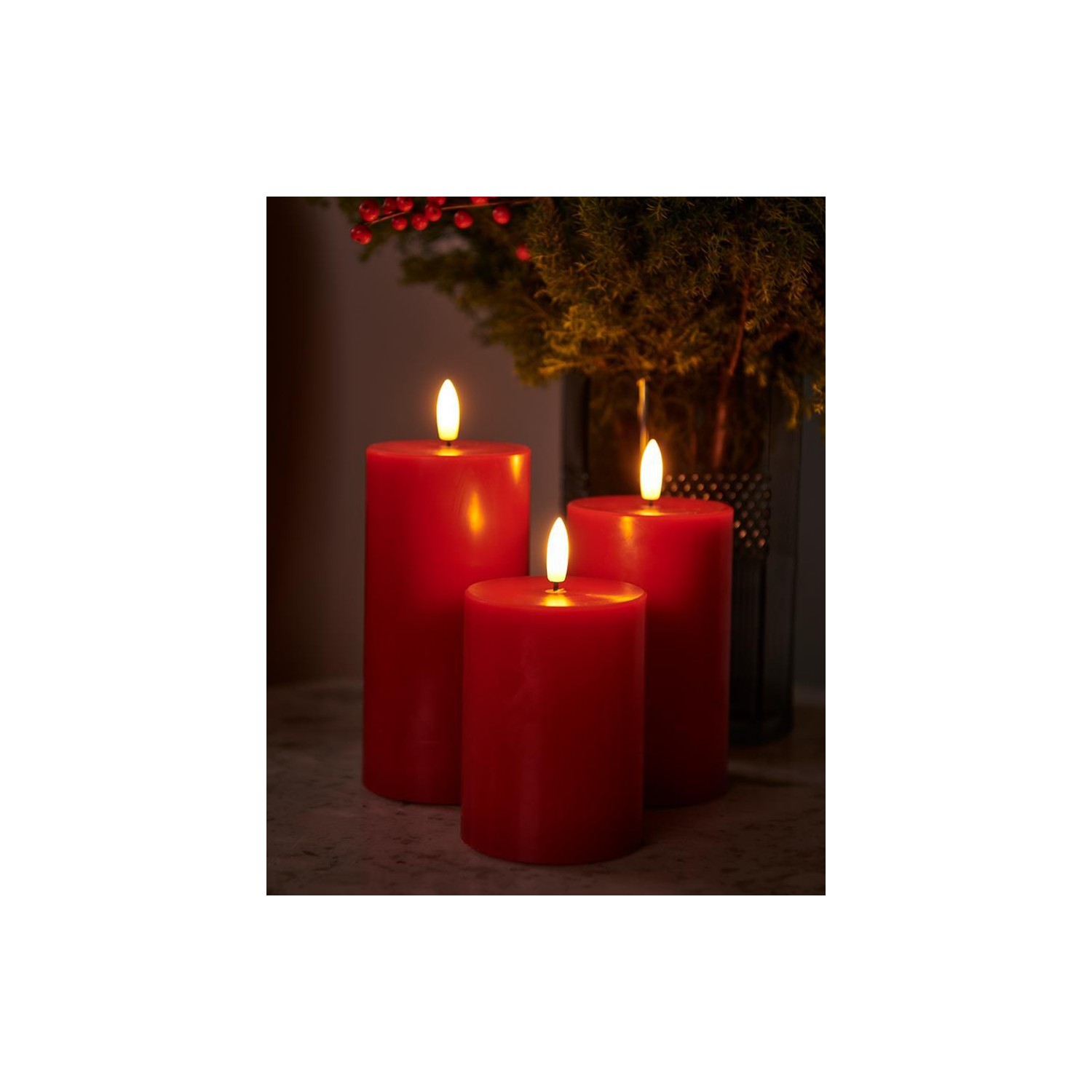 Velas Sirius Sille Set 3uds Rojas