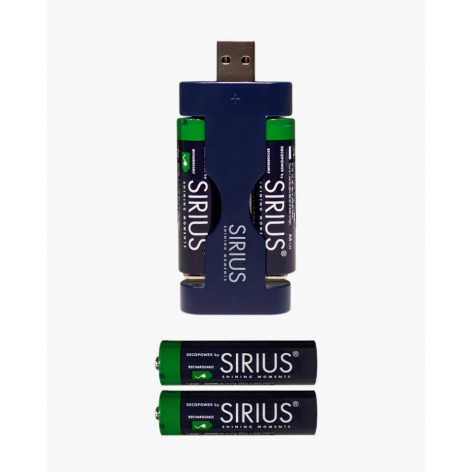 Cargador Sirius DecoPower USB incl  4xAA  