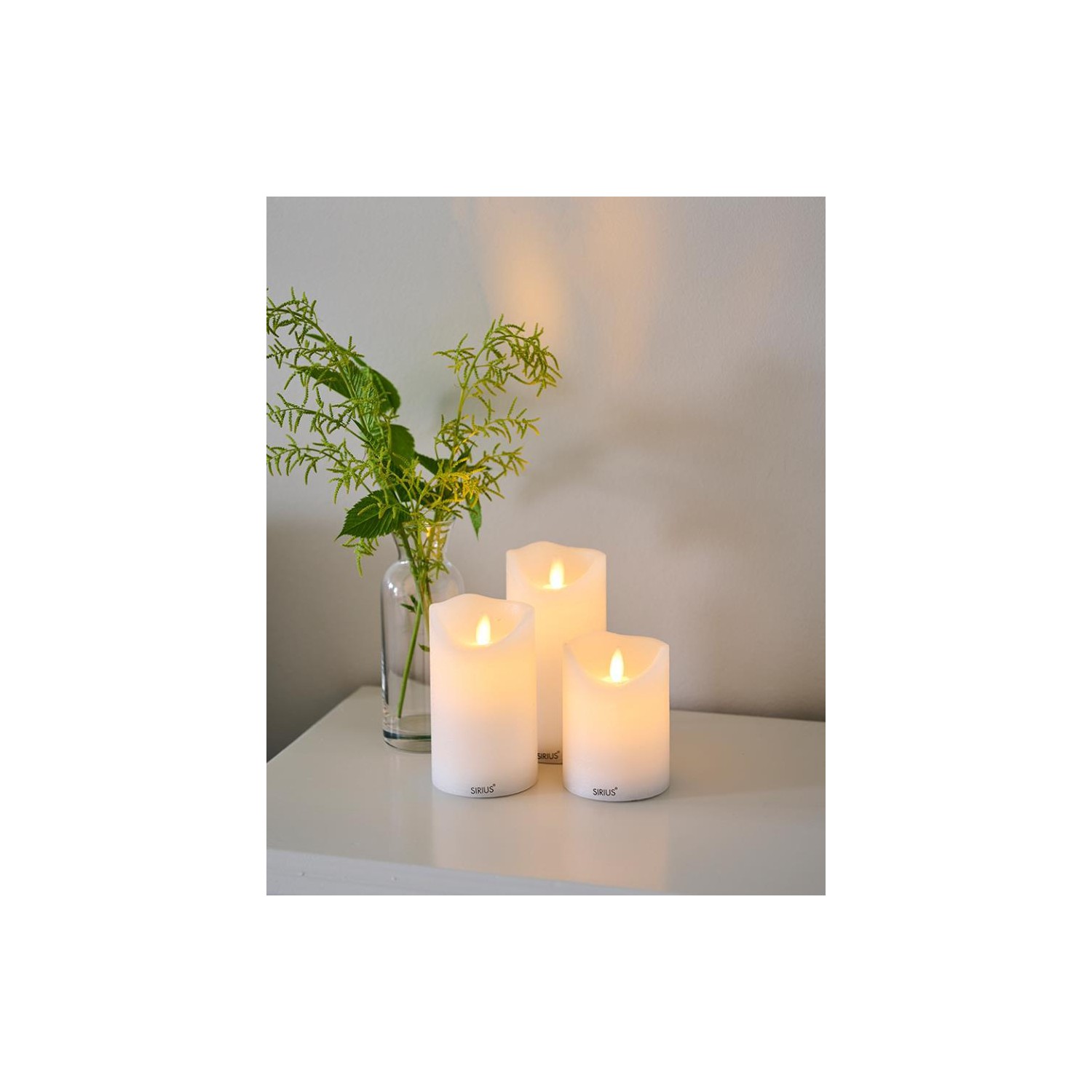 Sirius Set de bougies LED Smilla, 10/15/20 cm, Blanc, Rechargeable