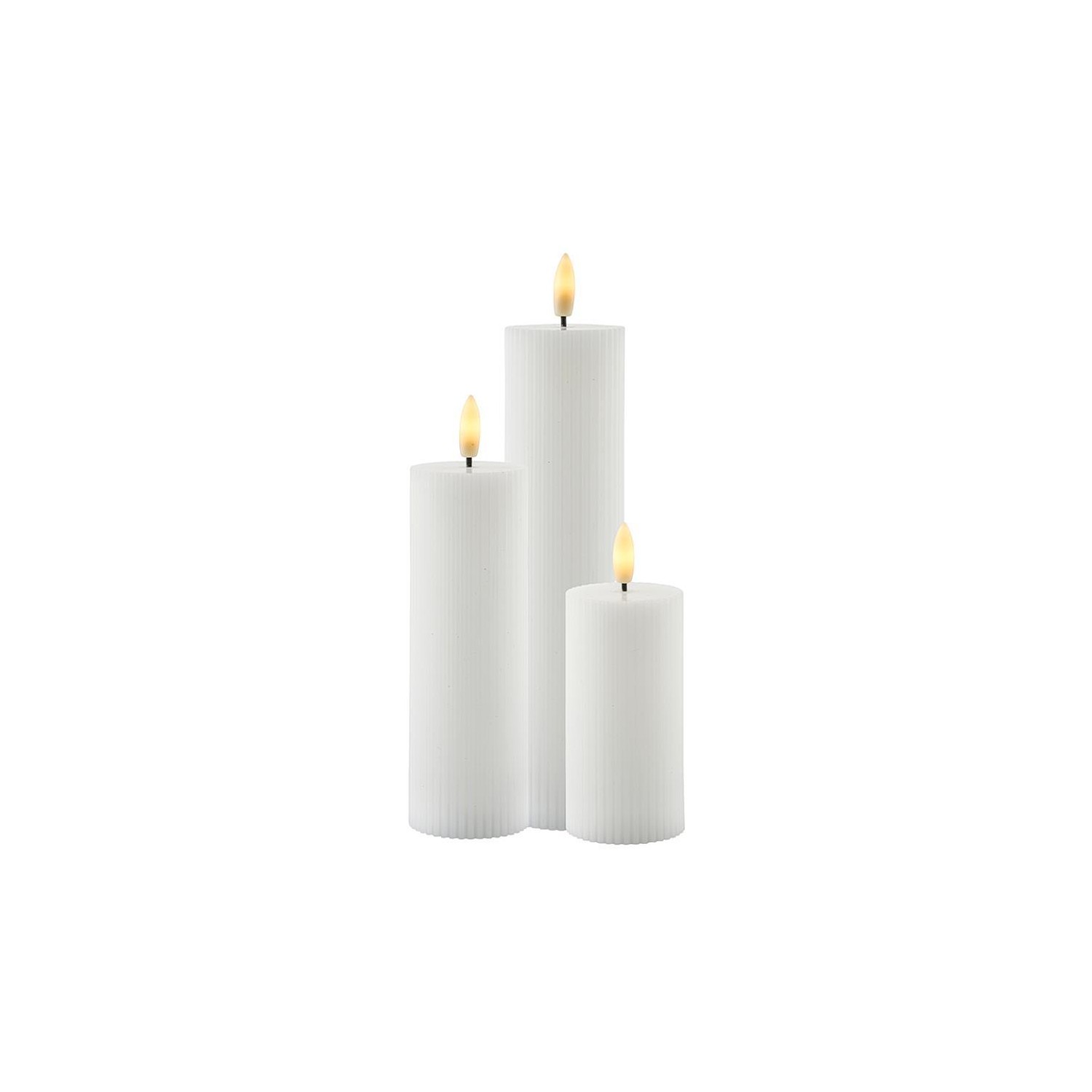 Sirius Set de bougies LED sur tige Smilla Tall, Ø2 x 25 cm, Blanc,  Rechargeable