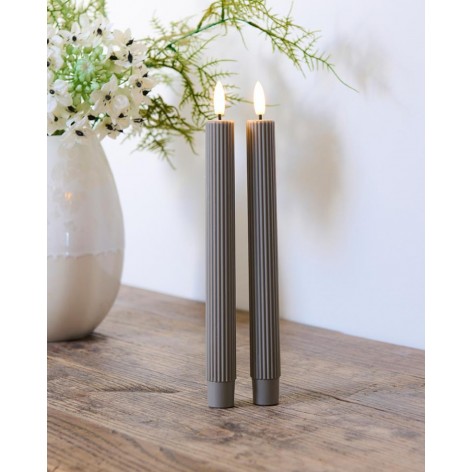 Set 2 Velas Sirius Smilla Altas Recargables Gris