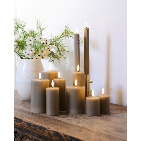 Set 2 Velas Sirius Smilla Altas Recargables Gris