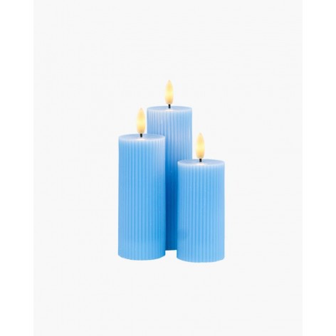 Set 3 Velas Sirius Smilla Recargables Azules