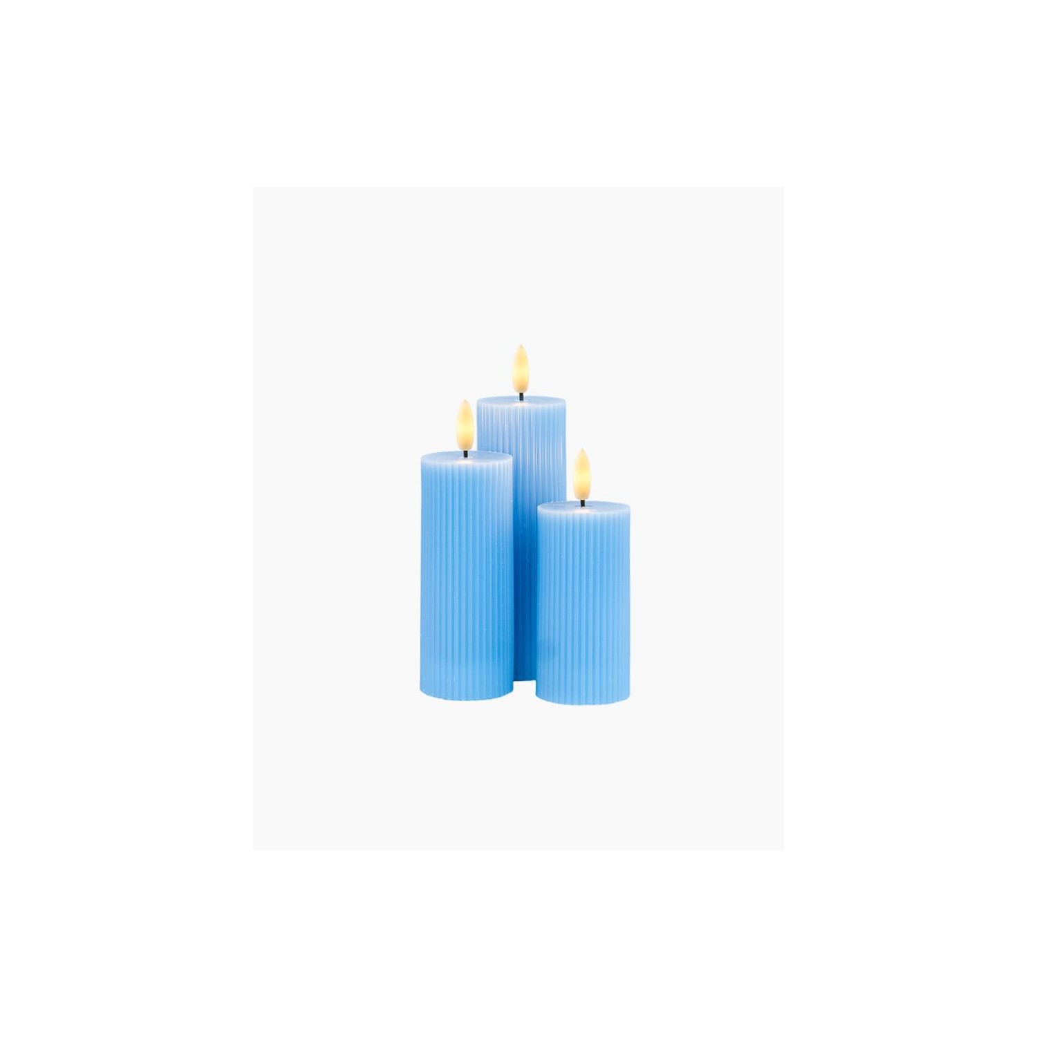 Set 3 Velas Sirius Smilla Recargables Azules