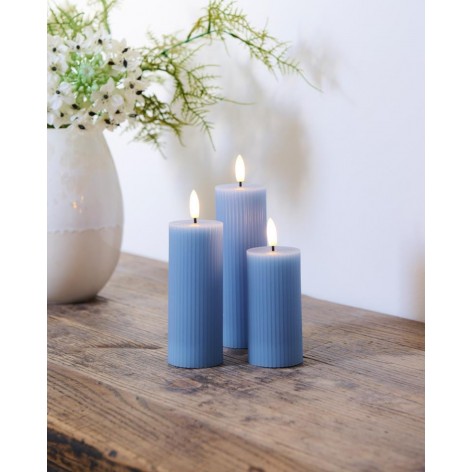 Set 3 Velas Sirius Smilla Recargables Azules