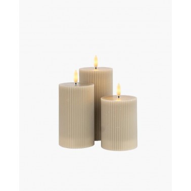 Vela Sirius Sille Recargable Set 3 Gris