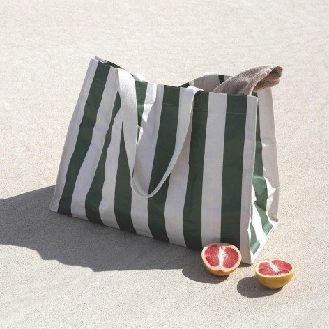 Carryall Beach Bag The Vacay Olive Stripe