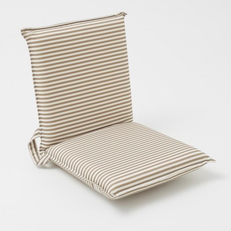 Lean Back Beach Chair The Vacay Khaki Stripe