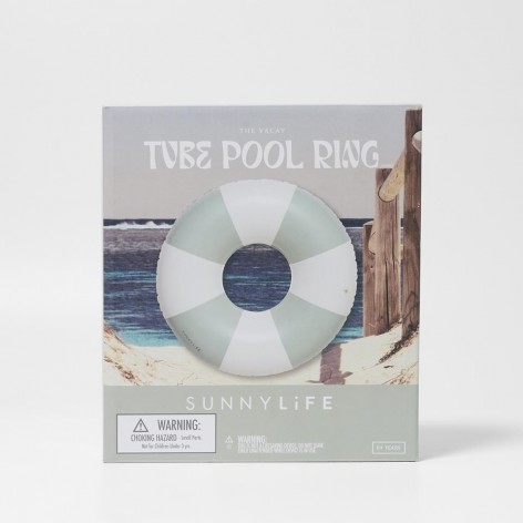 Tube Pool Ring The Vacay Soft Olive Stripe
