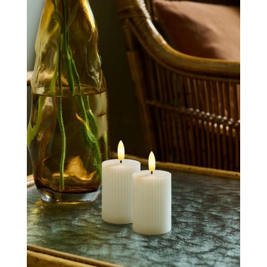 Set 2 velas Sirius Recargables 5xH6 5cm  Blancas