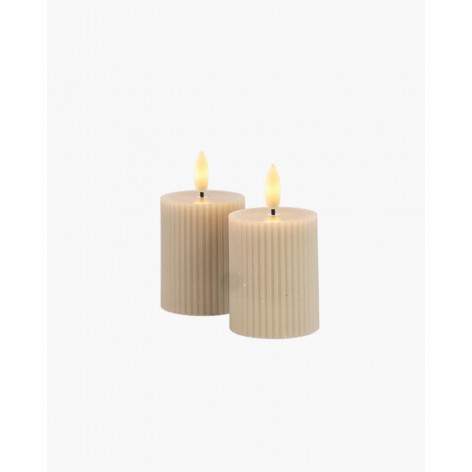 Set 2 velas Sirius Recargables 5xH6 5cm  Arena