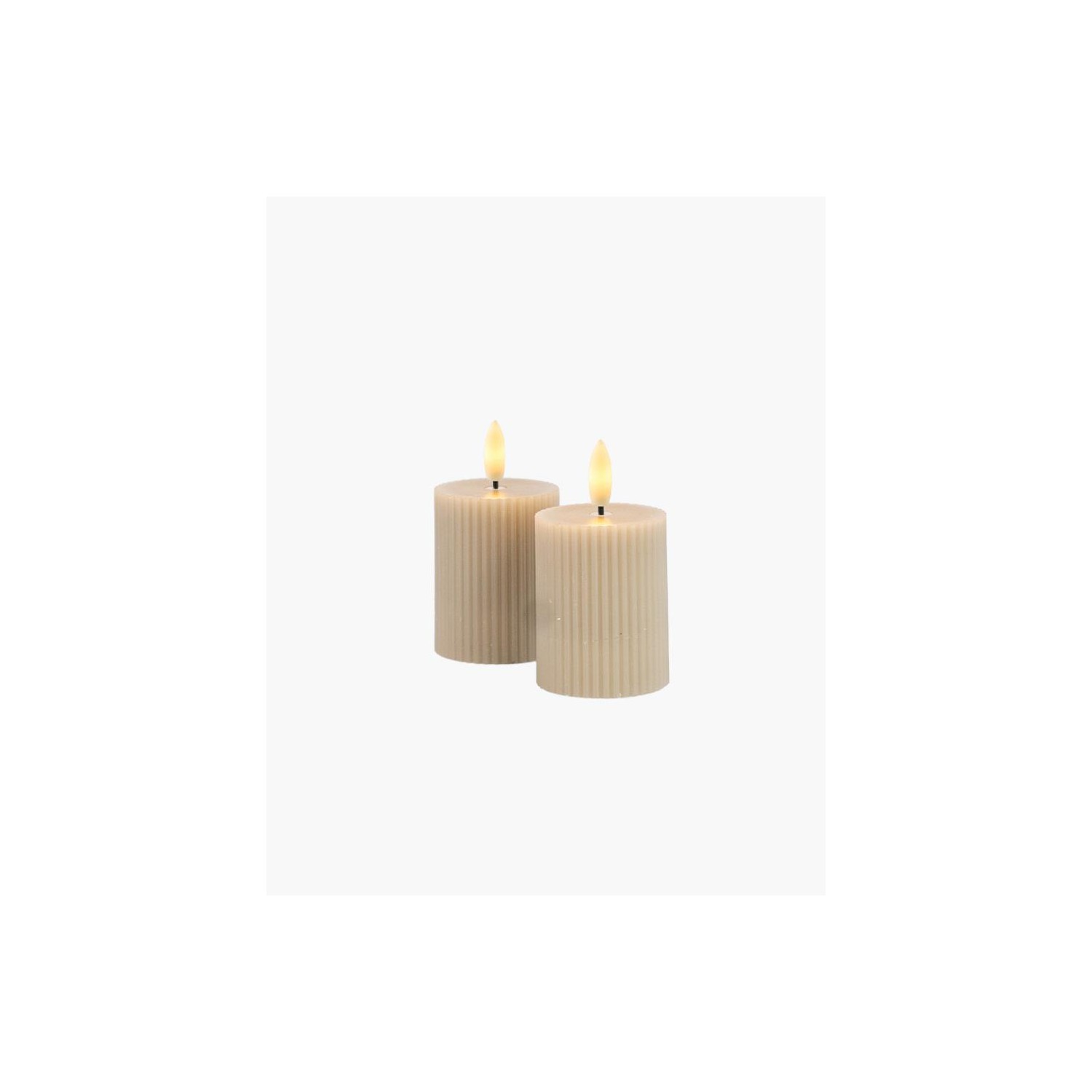Set 2 velas Sirius Recargables 5xH6 5cm  Arena