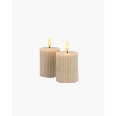 Set 2 velas Sirius Recargables 5xH6 5cm  Arena