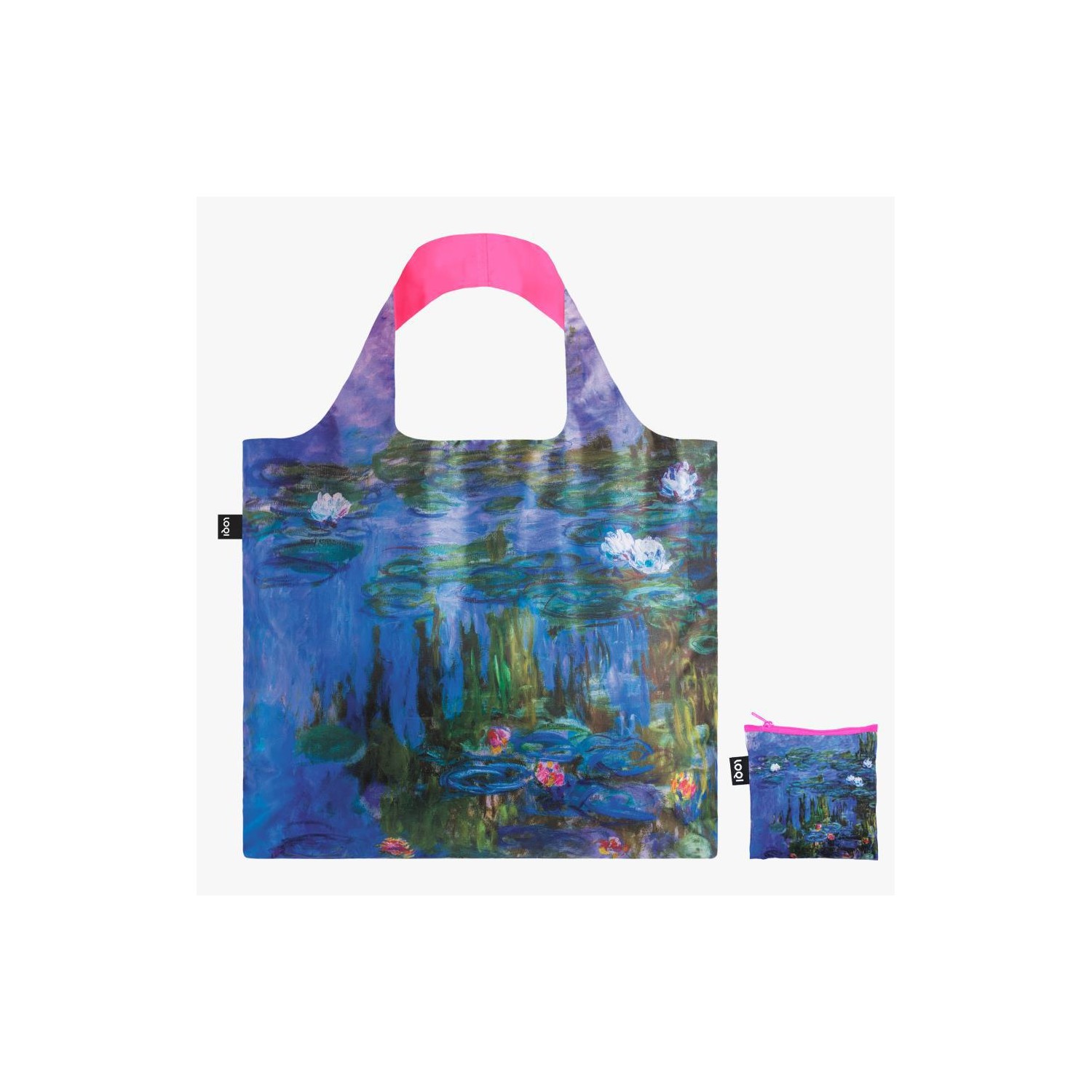 Bolsa Loqi Claude Monet Water Lillies Neon Pink