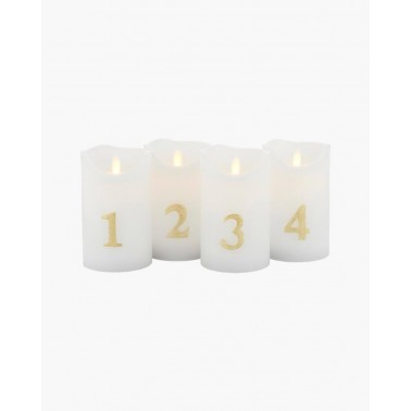 Vela Sirius Adviento Sara Ø7 5xH13cm Blanco/Oro