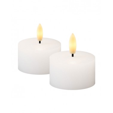 Sille Tealight 2 pcs., White Ø6xH3,4cm