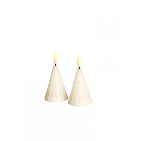 Vela Sirius Laura 2PCS Ø5 7XH11cm Blanco