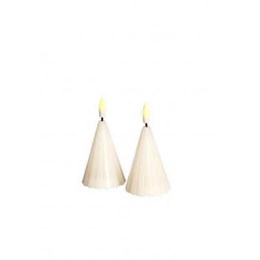 Vela Sirius Laura 2PCS Ø5 7XH11cm Blanco