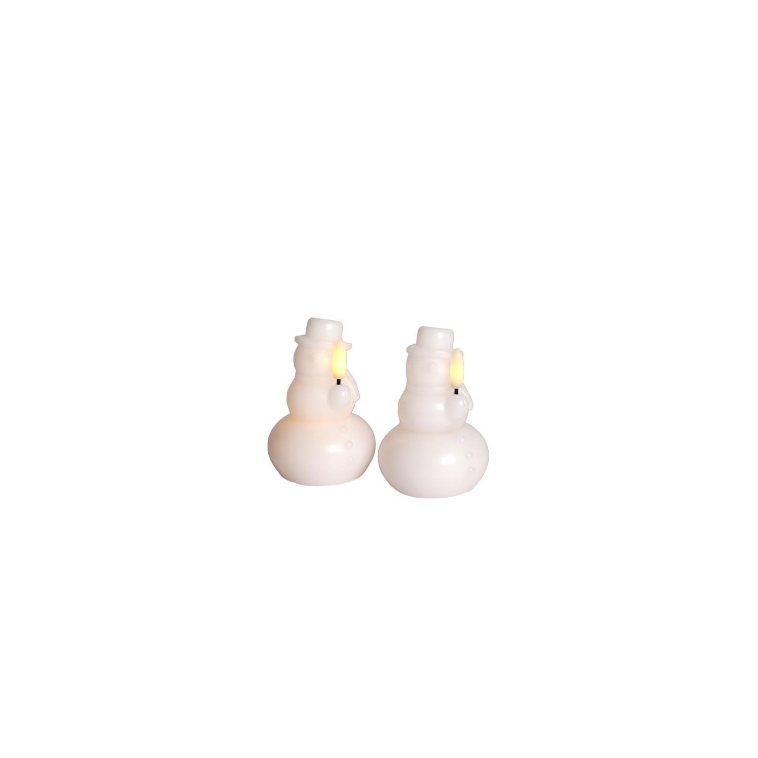 Vela Sirius Eva Snowman 2PCS Ø7XH10cm Blanco